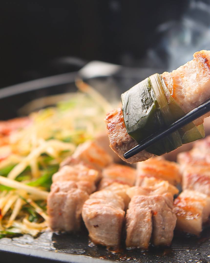 Korean samgyeopsal (grilled pork belly)